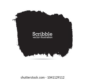 Hand drawn scribble symbols isolated on white background. Doodle style sketched Elements. Ink blots. Vector Grunge Brushes Stroke . Logo Design .