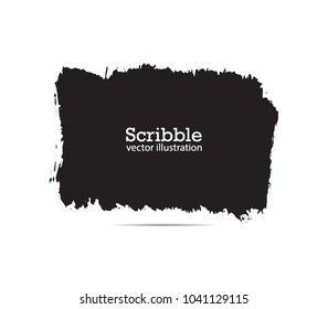 Hand drawn scribble symbols isolated on white background. Doodle style sketched Elements. Ink blots. Vector Grunge Brushes Stroke . Logo Design .