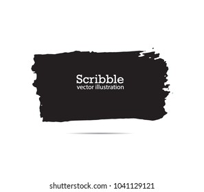 Hand drawn scribble symbols isolated on white background. Doodle style sketched Elements. Ink blots. Vector Grunge Brushes Stroke . Logo Design .