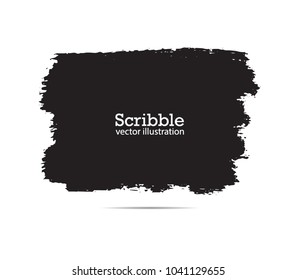 Hand drawn scribble symbols isolated on white background. Doodle style sketched Elements. Ink blots. Vector Grunge Brushes Stroke . Logo Design .