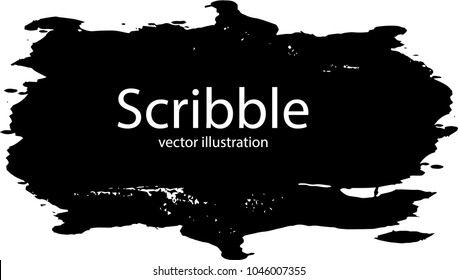 Hand drawn scribble symbols isolated on white background. Doodle style sketched Elements. Ink blots. Vector Grunge Brushes Stroke . Logo Design