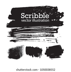 Hand drawn scribble symbols isolated on white background. Doodle style sketched Elements. Ink blots. Vector Grunge Brushes Stroke . rectangle Frame. Logo Design .
