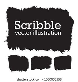 Hand drawn scribble symbols isolated on white background. Doodle style sketched Elements. Ink blots. Vector Grunge Brushes Stroke . rectangle Frame. Logo Design .

