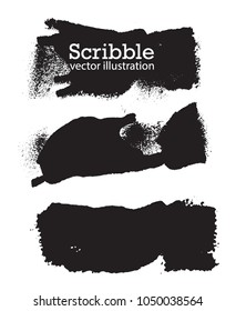 Hand drawn scribble symbols isolated on white background. Doodle style sketched Elements. Ink blots. Vector Grunge Brushes Stroke . rectangle Frame. Logo Design .
