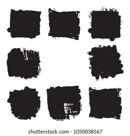 Hand drawn scribble symbols isolated on white background. Doodle style sketched Elements. Ink blots. Vector Grunge Brushes Stroke . rectangle Frame. Logo Design .
