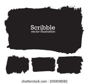 Hand drawn scribble symbols isolated on white background. Doodle style sketched Elements. Ink blots. Vector Grunge Brushes Stroke . rectangle Frame. Logo Design .
