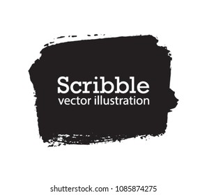 Hand drawn scribble symbols isolated on white background. Doodle style sketched Elements. Ink blots. Vector Grunge Brushes Stroke . rectangle Frame. Logo Design .
