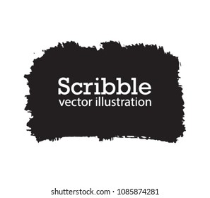 Hand drawn scribble symbols isolated on white background. Doodle style sketched Elements. Ink blots. Vector Grunge Brushes Stroke . rectangle Frame. Logo Design .