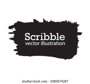Hand drawn scribble symbols isolated on white background. Doodle style sketched Elements. Ink blots. Vector Grunge Brushes Stroke . rectangle Frame. Logo Design .