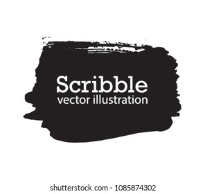 Hand drawn scribble symbols isolated on white background. Doodle style sketched Elements. Ink blots. Vector Grunge Brushes Stroke . rectangle Frame. Logo Design .