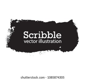 Hand drawn scribble symbols isolated on white background. Doodle style sketched Elements. Ink blots. Vector Grunge Brushes Stroke . rectangle Frame. Logo Design .