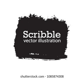 Hand drawn scribble symbols isolated on white background. Doodle style sketched Elements. Ink blots. Vector Grunge Brushes Stroke . rectangle Frame. Logo Design .