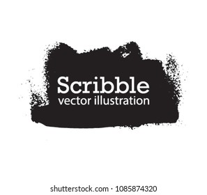 Hand drawn scribble symbols isolated on white background. Doodle style sketched Elements. Ink blots. Vector Grunge Brushes Stroke . rectangle Frame. Logo Design .