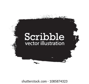 Hand drawn scribble symbols isolated on white background. Doodle style sketched Elements. Ink blots. Vector Grunge Brushes Stroke . rectangle Frame. Logo Design .