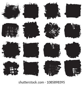 Hand drawn scribble symbols isolated on white background. Doodle style sketched Elements. Ink blots. Vector Grunge Brushes Stroke . rectangle Frame. Logo Design .