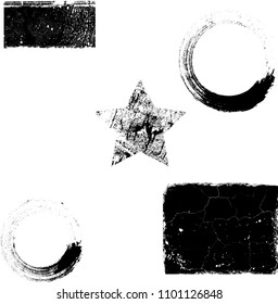 Hand drawn scribble symbols isolated on white background. Doodle style sketched Elements. Ink blots. Vector Grunge Brushes Stroke . Circle Frame. 