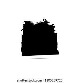 Hand drawn scribble symbols isolated on white background. Doodle style sketched Elements. Ink blots. Vector Grunge Brushes Stroke . Circle Frame. Logo Design .
