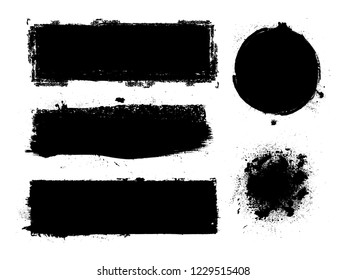 Hand drawn scribble symbols isolated on white background. Doodle style sketched Elements. Ink blots. Vector Grunge Brushes Stroke . Circle Frame. Logo Design .