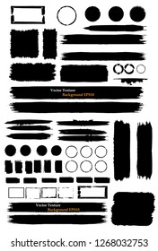 Hand drawn scribble symbols isolated on white background. Doodle style sketched Elements. Ink blots. Vector Grunge Brushes Stroke . Circle Frame. Logo Design .