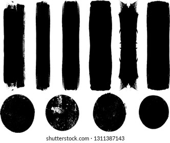 Hand drawn scribble symbols isolated on white background. Doodle style sketched Elements. Ink blots. Vector Grunge Brushes Stroke . Circle Frame. Logo Design .