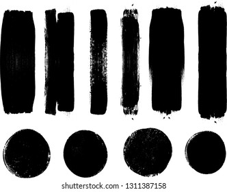 Hand drawn scribble symbols isolated on white background. Doodle style sketched Elements. Ink blots. Vector Grunge Brushes Stroke . Circle Frame. Logo Design .