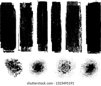 Hand drawn scribble symbols isolated on white background. Doodle style sketched Elements. Ink blots. Vector Grunge Brushes Stroke . Circle Frame. Logo Design .