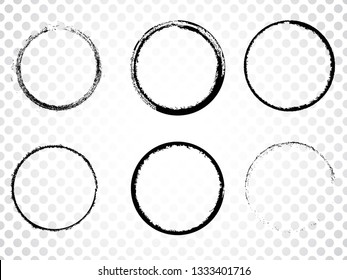 Hand drawn scribble symbols isolated on white background. Doodle style sketched Elements. Ink blots. Vector Grunge Brushes Stroke . Circle Frame. Logo Design .