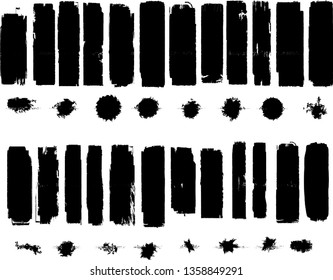 Hand drawn scribble symbols isolated on white background. Doodle style sketched Elements. Ink blots. Vector Grunge Brushes Stroke . Circle Frame. Logo Design .
