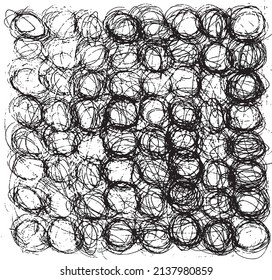 Hand drawn scribble symbols isolated on white. Doodle style sketched bubble shapes. Monochrome vector design elements.