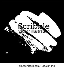 Hand drawn scribble symbols isolated on white background. Doodle style sketched Elements. Ink blots. Vector Grunge Brushes Stroke . Circle Frame. Logo Design .