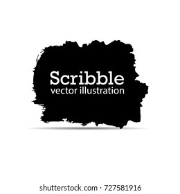 Hand drawn scribble symbols isolated on white background. Doodle style sketched Elements. Ink blots. Vector Grunge Brushes Stroke . Circle Frame. Logo Design .