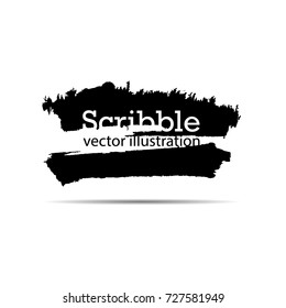 Hand drawn scribble symbols isolated on white background. Doodle style sketched Elements. Ink blots. Vector Grunge Brushes Stroke . Circle Frame. Logo Design .
