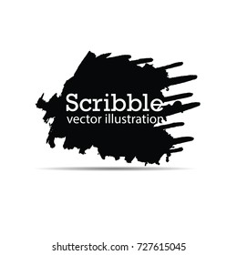 Hand drawn scribble symbols isolated on white background. Doodle style sketched Elements. Ink blots. Vector Grunge Brushes Stroke . Circle Frame. Logo Design .