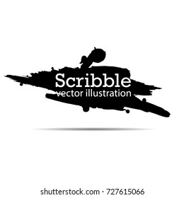 Hand drawn scribble symbols isolated on white background. Doodle style sketched Elements. Ink blots. Vector Grunge Brushes Stroke . Circle Frame. Logo Design .