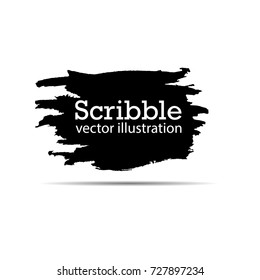 Hand drawn scribble symbols isolated on white background. Doodle style sketched Elements. Ink blots. Vector Grunge Brushes Stroke . Circle Frame. Logo Design .