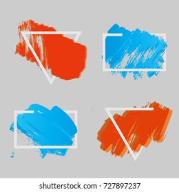 Hand drawn scribble symbols isolated on white background. Doodle style sketched Elements. Ink blots. Vector Grunge Brushes Stroke . Circle Frame. Logo Design .