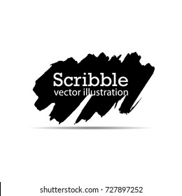 Hand drawn scribble symbols isolated on white background. Doodle style sketched Elements. Ink blots. Vector Grunge Brushes Stroke . Circle Frame. Logo Design .