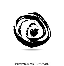 Hand drawn scribble symbols isolated on white background. Doodle style sketched Elements. Ink blots. Vector Grunge Brushes Stroke . Circle Frame. Logo Design .