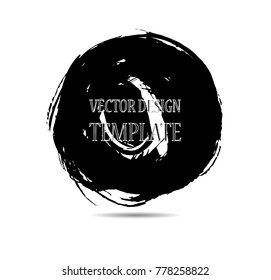 Hand drawn scribble symbols isolated on white background. Doodle style sketched Elements. Ink blots. Vector Grunge Brushes Stroke . Circle Frame. Logo Design .