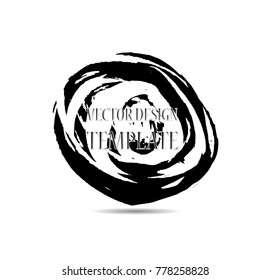 Hand drawn scribble symbols isolated on white background. Doodle style sketched Elements. Ink blots. Vector Grunge Brushes Stroke . Circle Frame. Logo Design .