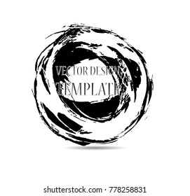Hand drawn scribble symbols isolated on white background. Doodle style sketched Elements. Ink blots. Vector Grunge Brushes Stroke . Circle Frame. Logo Design .