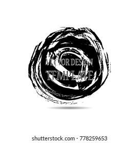 Hand drawn scribble symbols isolated on white background. Doodle style sketched Elements. Ink blots. Vector Grunge Brushes Stroke . Circle Frame. Logo Design .