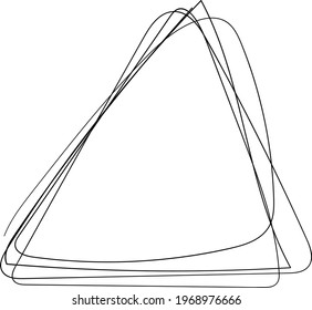 hand drawn scribble triangle. abstract triangular frame in doddles style. Lateen design element. Continuous line. Vector illustration isolated