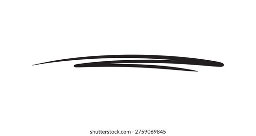 Hand drawn scribble underline brush stroke rough texture highlight line vector