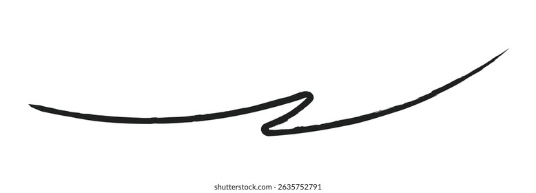 Icono de Vector de línea de subrayado de garabato dibujado a mano aislado sobre fondo transparente. EPS 10.