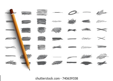 Hand drawn scribble vector  doodle set 