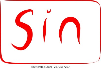 hand drawn scribbled mathematical symbol of sine