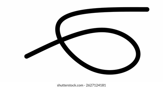 rabiscos desenhados à mão Preto girando e linhas sinuosas. A caligrafia desenhada à mão gira. Linhas onduladas pretas. Ilustração vetorial em estilo rabisco
