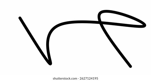 rabiscos desenhados à mão Preto girando e linhas sinuosas. A caligrafia desenhada à mão gira. Linhas onduladas pretas. Ilustração vetorial em estilo rabisco