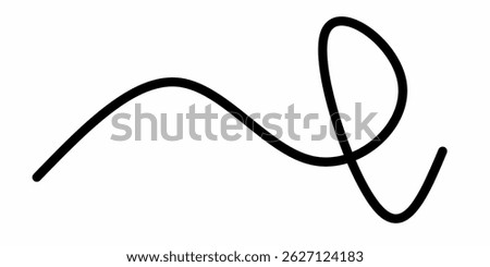 hand drawn scribbles Black swirling and winding lines. Hand drawn calligraphy swirls. Black wavy lines. Vector illustration in scribble style